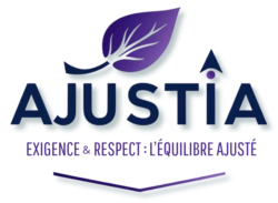 Logo Ajustia. Exigence & respect : l'équilibre ajusté. Coaching personnel et profesionnel